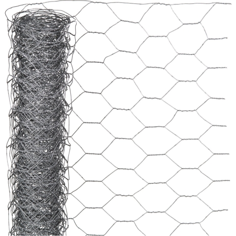 Schermgaas - 2x - grijs - verzinkt staal - 50 x 500 cm - zeskantig maaswijdte 25 x 25 mm -