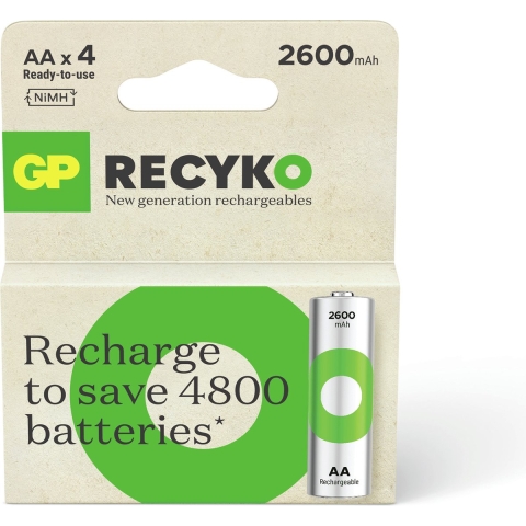 GP NiMH oplaadbare batterij AA 2600mA blister(4) - 3311452