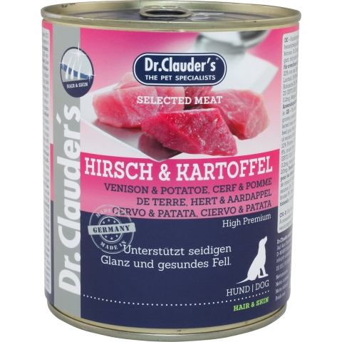 Dr. Clauder's hert met aardappel natvoer hond 6 x 800 g