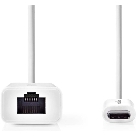 Nedis CCGP64950WT02 Usb-c-adapterkabel Type-c Male - Rj45 Female 0,2 M Wit