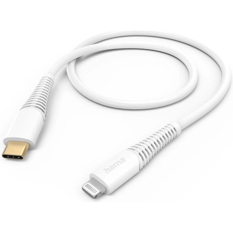 Hama USB-laadkabel USB 2.0 Apple Lightning stekker, USB-C stekker 1.50 m Wit 00201603