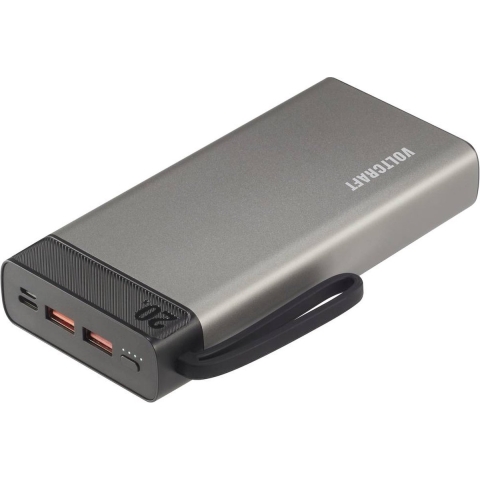 VOLTCRAFT PB-20-PD3.0 Powerbank 20000 mAh USB PD 3.0 LiPo Grijs-zwart Statusweergave