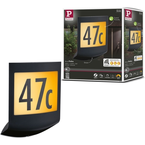 Paulmann Padea 94509 LED-huisnummerlamp 8.2 W Antraciet