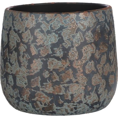 Mica Decorations Bloempot - koperkleurig - keramiek - 20 x 20 cm