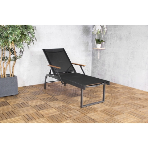Sens-Line - Hawaii ligbed - verstelbaar - antraciet naturel - 195cm