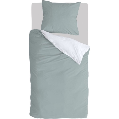 Byrklund - Dekbedovertrek Side Way - 140x220 - Jade | Wit