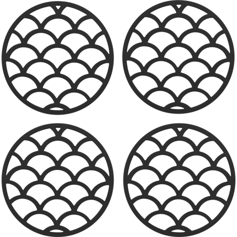 Krumble Pannenonderzetter - Zwart - Set van 4