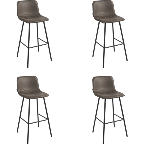 Bronx71 Industriële barkruk Mikky antraciet leer 68 - 79 cm -