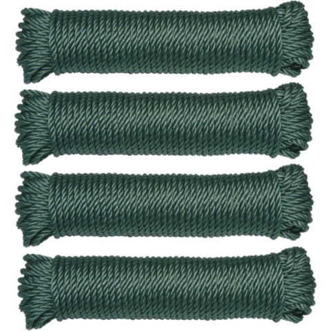 AMIG paracord touw - 4x - 20 meter - D5mm - 110kg - polypropyleen - groen -