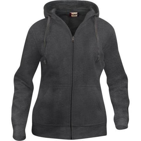 Clique 021035 Basic Hoody Full zip ladies - Antraciet Melange - M