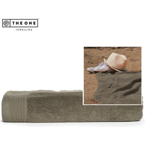 The One Towelling TH1000 Classic Beach Towel - Olive Green - 100 x 180 cm