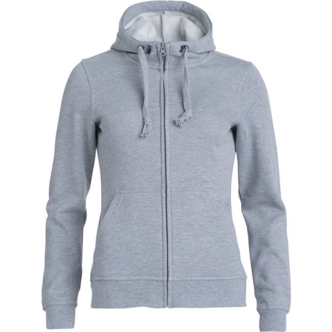 Clique 021035 Basic Hoody Full zip ladies - Grijsmelange - M