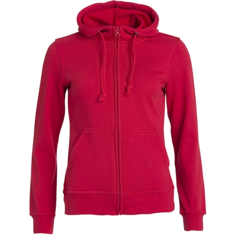 Clique 021035 Basic Hoody Full zip ladies - Rood - XXL