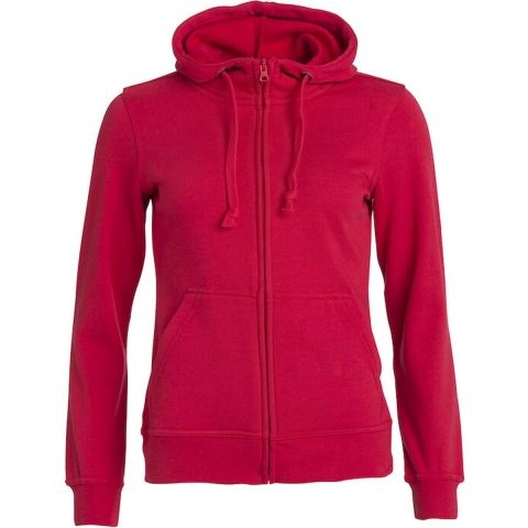 Clique 021035 Basic Hoody Full zip ladies - Rood - XS