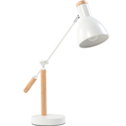 Beliani - PECKOS - Bureaulamp - Wit - Metaal
