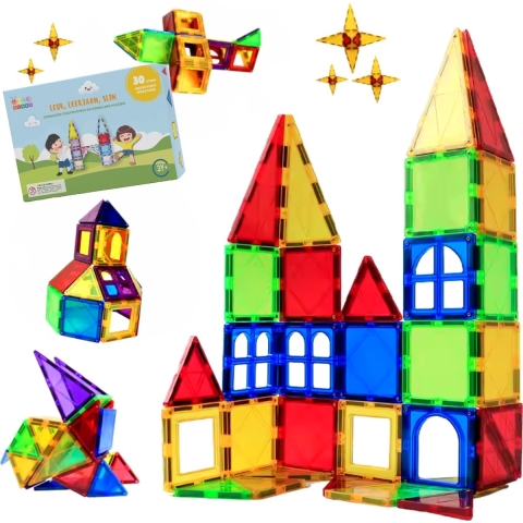 Gladi Magnetisch Speelgoed - Magnetic Tiles - 30 stuks