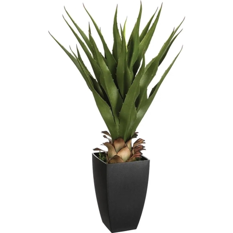 Atmosphera Agave Rect kunstplant in pot van cement 73 cm - Nepplanten - woestijn plant -