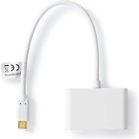 Nedis CCGB65960WT02 Usb-c 3.0-adapter Usb-c Male - 2x Usb-a Male 0,2 M