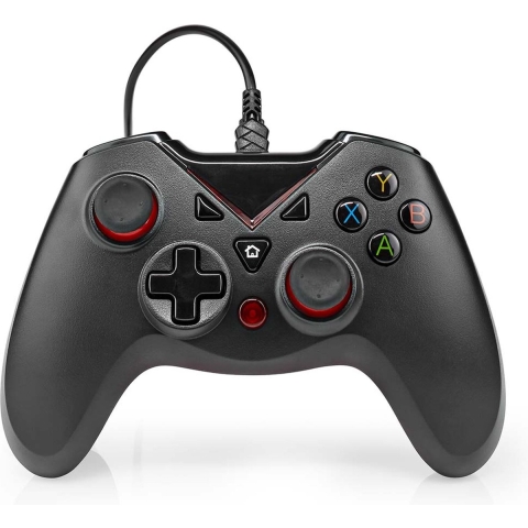 Nedis GGPD110BK Gamepad Usb Type-a Usb Gevoed Pc Aantal Knoppen: 12 Kabellengte: 1.60 M Zwart
