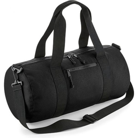 Atlantis BG284 Recycled Barrel Bag - Black - 50 x 25 x 25 cm