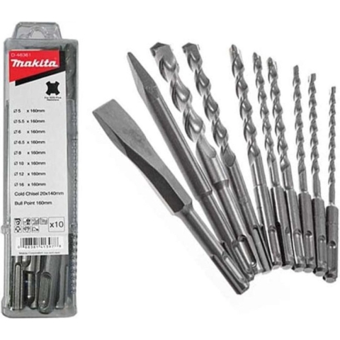 Makita Accessoires Boor-/beitelset 10-delig - D-41470 D-41470