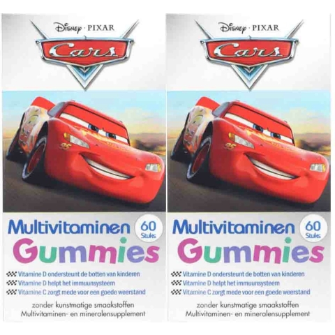 Gratis Verzending: 2x Disney Multivitamines Cars 60 Gummies