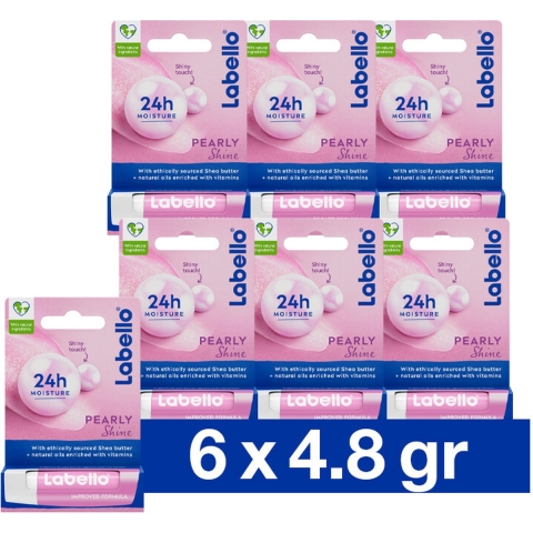 6x Labello Lippenbalsem Blister Pearly Shine