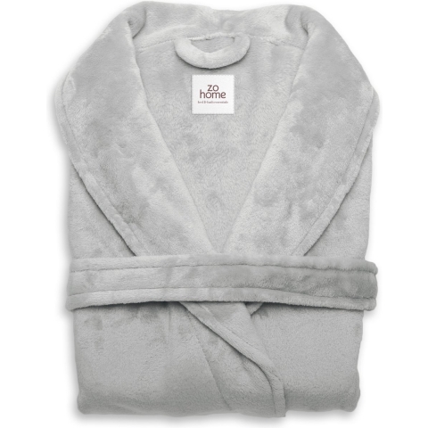 Zo Home Flanel Fleece Badjas Cara - pearl grey - XL