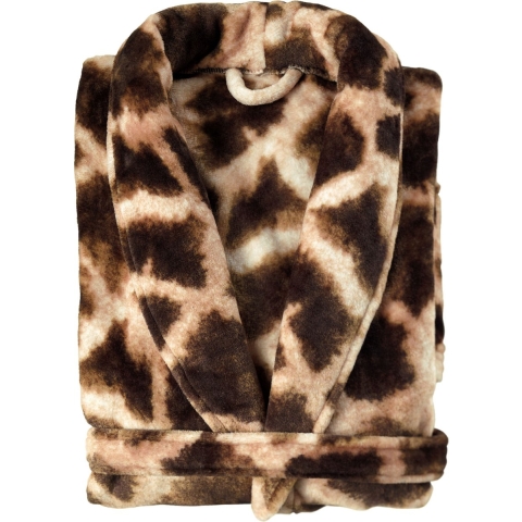 Zo Home Flanel Fleece Badjas Giraffe - brown - M