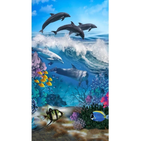Good Morning Kinder Strandlaken Velours Andre 75x150cm - blue