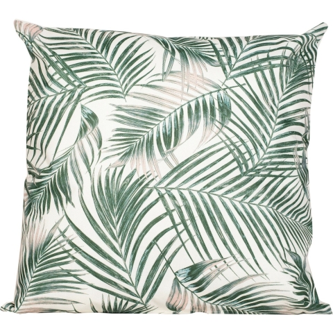 Anna's collection buitenkussen palm - wit|groen - 60 x 60 cm