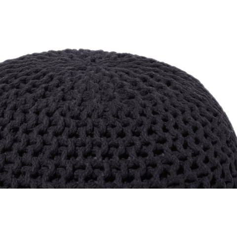 Beliani - CONRAD - Poef - Zwart - 50 cm - Katoen