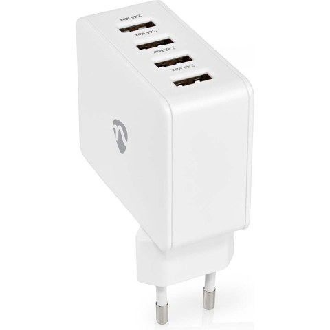 Nedis WCHAU481AWT Wandoplader 4,8 A 4 Uitgangen Usb-a Wit