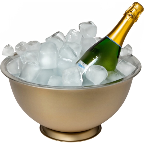 Champagne & wijnfles koeler/ijsemmer - goud - rvs - 40 x 20 cm - De luxe model -