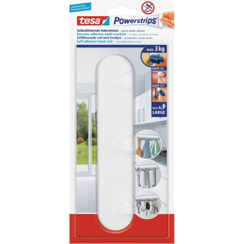 3x Tesa Powerstrips hakenrekjes 3-haaks klusbenodigdheden -
