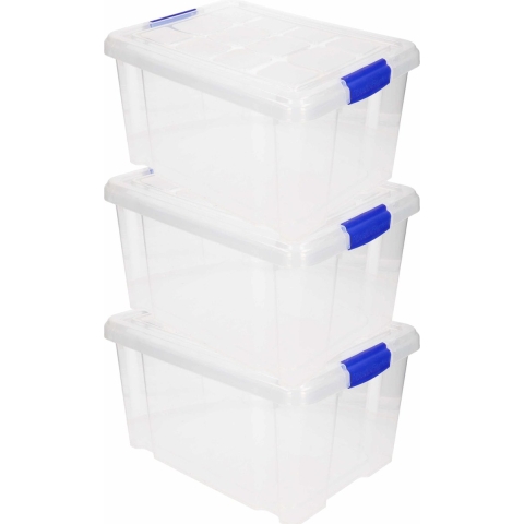 5x Opslagbakken/organizers met deksel 5 liter 29 cm transparant -