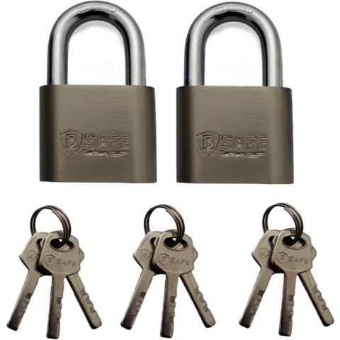 Set van 6x hangsloten met korte beugel gelijk gecodeerd 5 x 7,5 cm -