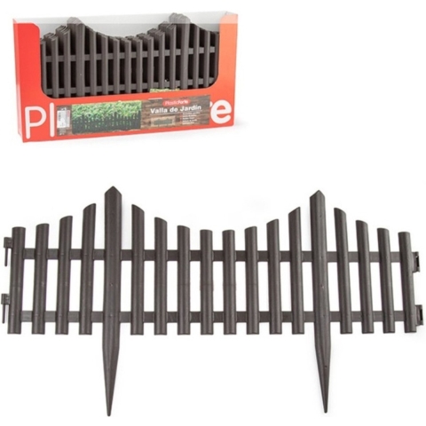 10x stuks flexibele graskant/tuin rand/kantopsluiting hekjes van 60 cm donkerbruin -