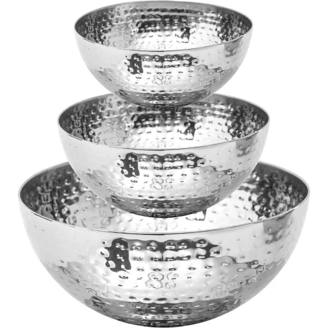 Secret de Gourmet voedsel/serveerschalen set - RVS - D24/D19/D13 cm -
