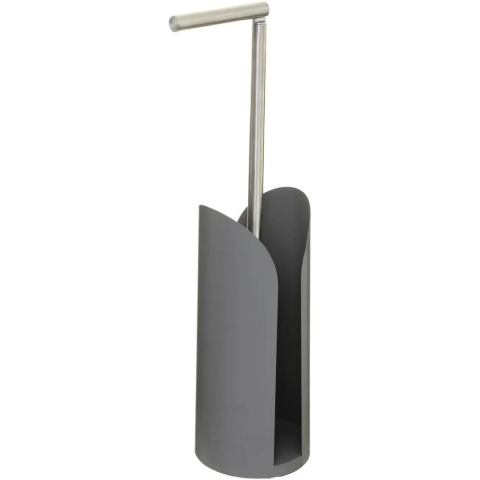 5five Toiletrolhouder - reservoir - grijs - flexibele stang - 59 cm