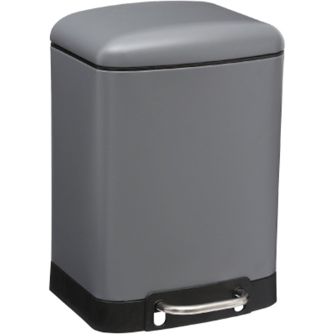 5Five Prullenbak|pedaalemmer - donkergrijs - metaal - 6 liter - 23 x 3