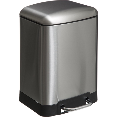 5Five Prullenbak|pedaalemmer - zilver - metaal - 6 liter - 23 x 32 cm