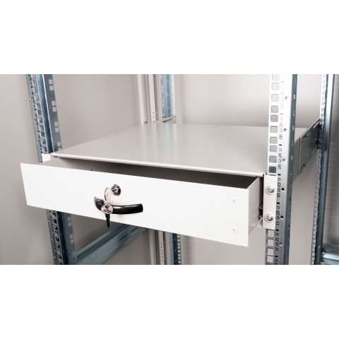 ROLINE 19-inch toetsenbordlade 2 U, 400mm diep afsluitbaar grijs