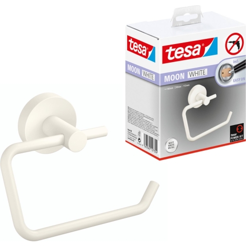tesa MOON WHITE Toiletrolhouder Lijm Metaal