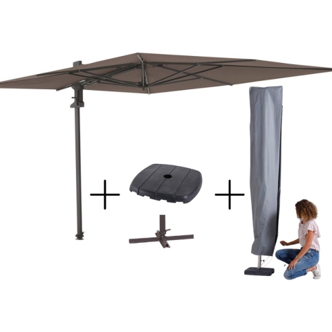 Madison Parasol Saint-Tropez taupe + voet + hoes