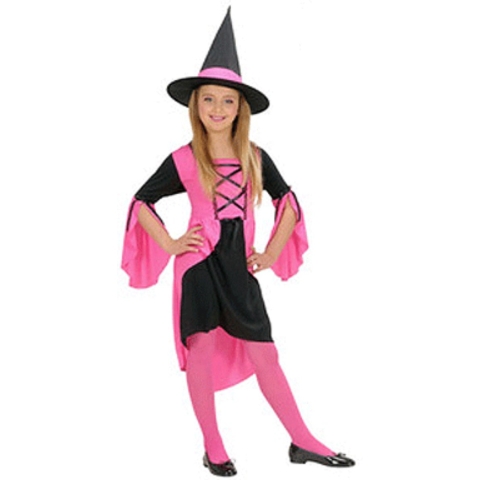 Heksen kostuum roze kinderen 158 -