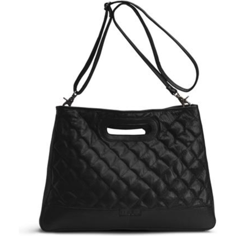 MUUD Darcia - Black Handgemaakt leren boodschappentas 44 x 36 cm