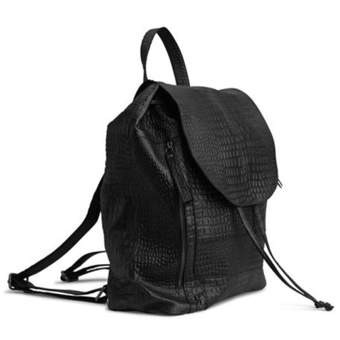 MUUD Gimo Black - Handgemaakt leren rugzak 38x39cm