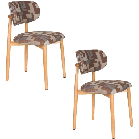 Housecraft Living Elle Eetkamerstoel Hout - Set van 2 - Beige
