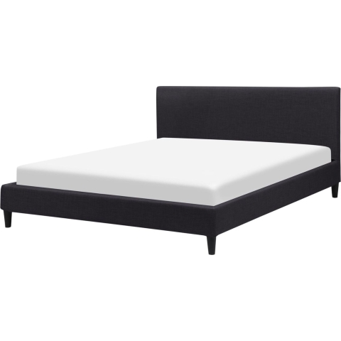 Beliani - FITOU - Tweepersoonsbed - Zwart - 160 x 200 cm - Polyester